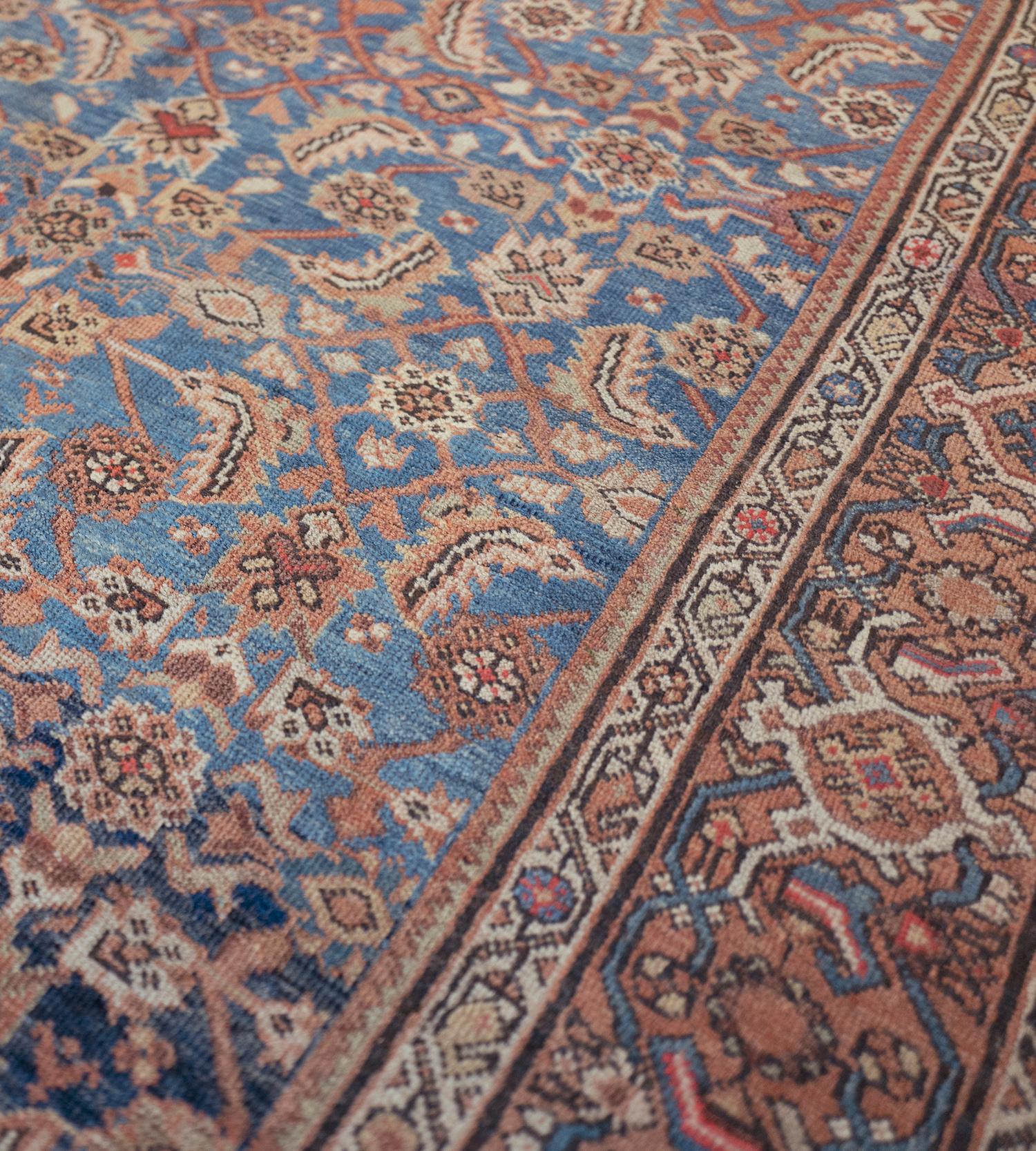 Wool Hand-Woven Late 19th Century Sultanabad Rug from West Persia