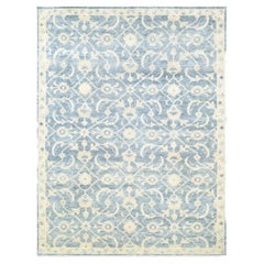 Tapis de luxe tissé à la main bleu/beige 6''x9''