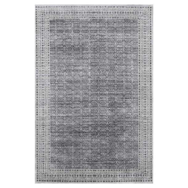 Large Silver Rug Hand Woven Luxury Charcoal / Silver Area Rug For Sale at 1stDibs ...