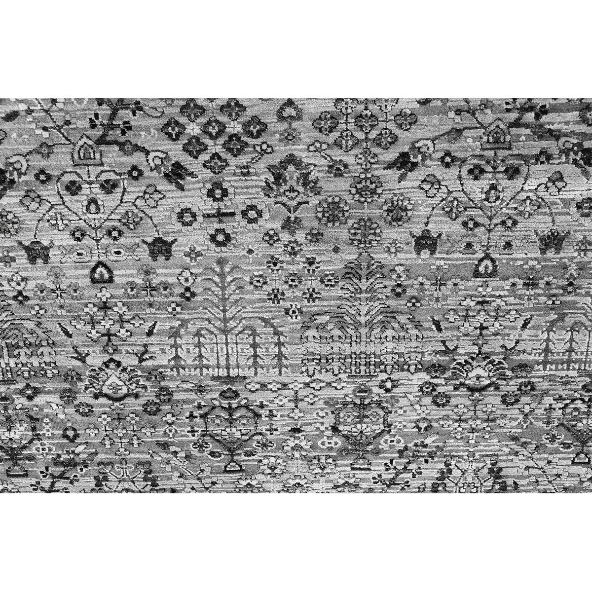 Handgewebter luxuriöser grauer Teppich 8''x10'' (Indisch) im Angebot