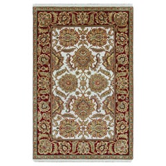 Hand Woven Luxury Ivory / Red Area Rug
