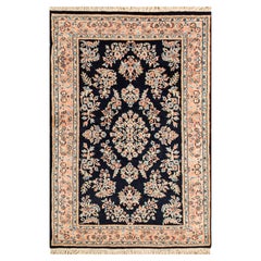 Tappeto di lusso in lana intrecciata a mano Navy / Rose Area Rug