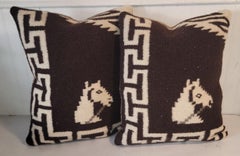 Hand Woven Mexican Indian Weaving Horse Pillows -Pair