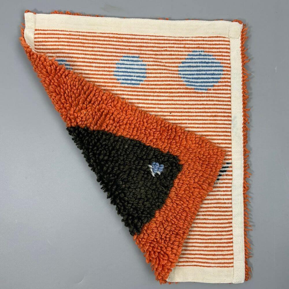 Hungarian Hand-woven mid-century fish wall carpet  For Sale