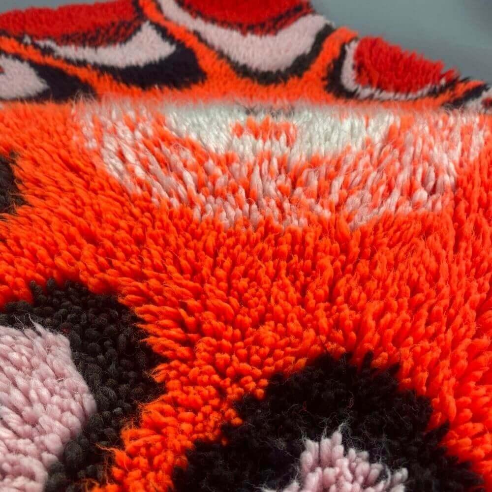 Handgewebter Wandteppich „orange sun“ aus der Mitte des Jahrhunderts  im Angebot 1