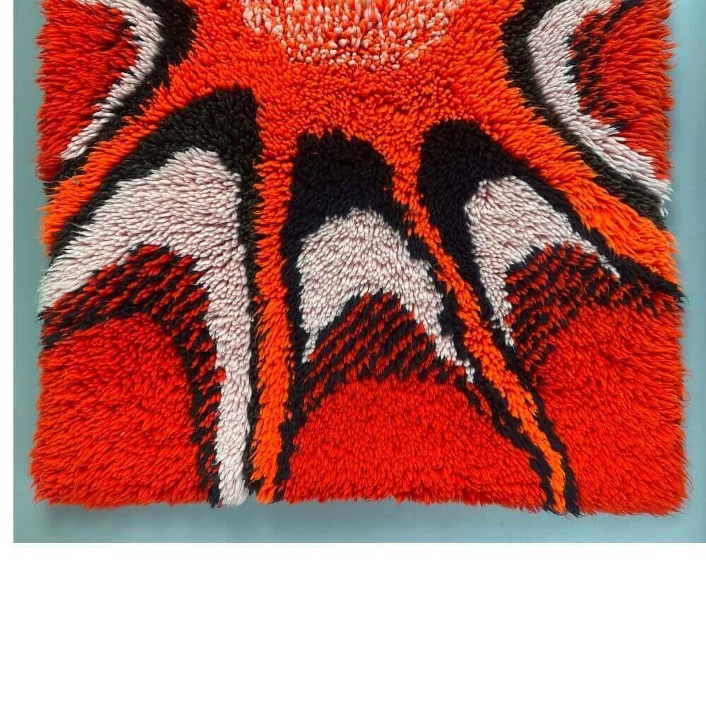 Handgewebter Wandteppich „orange sun“ aus der Mitte des Jahrhunderts  im Angebot 2