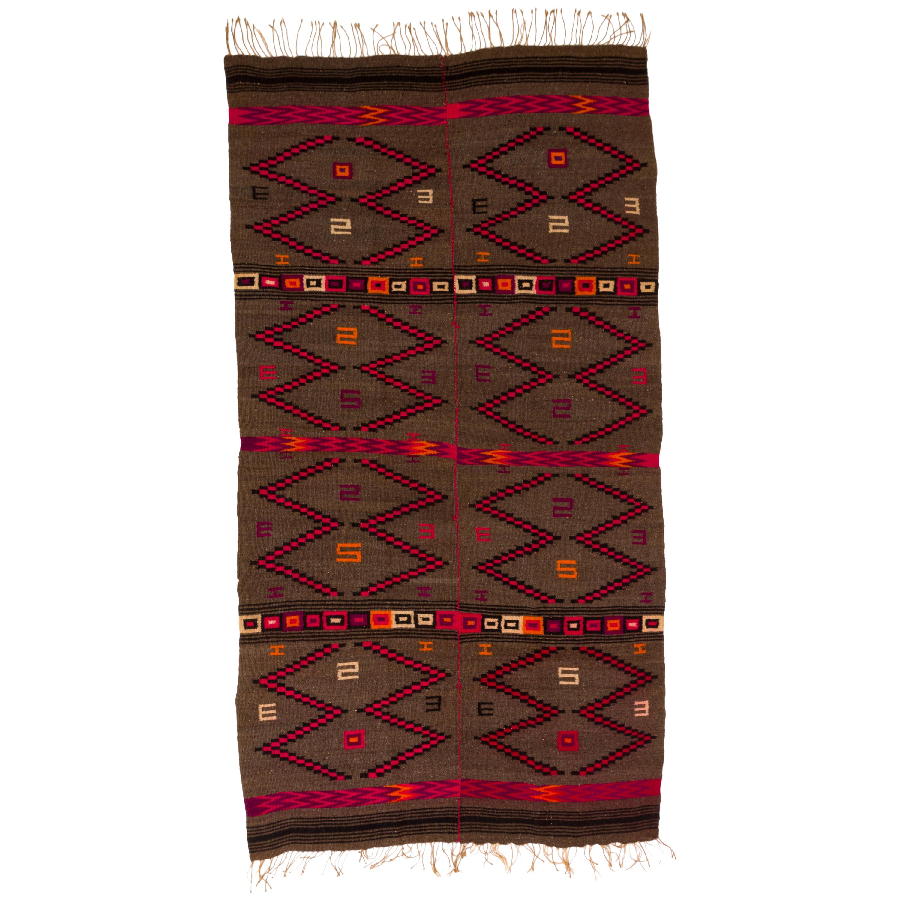 Hand Woven Mixtec Mexican Colourful Wool Serape Blanket