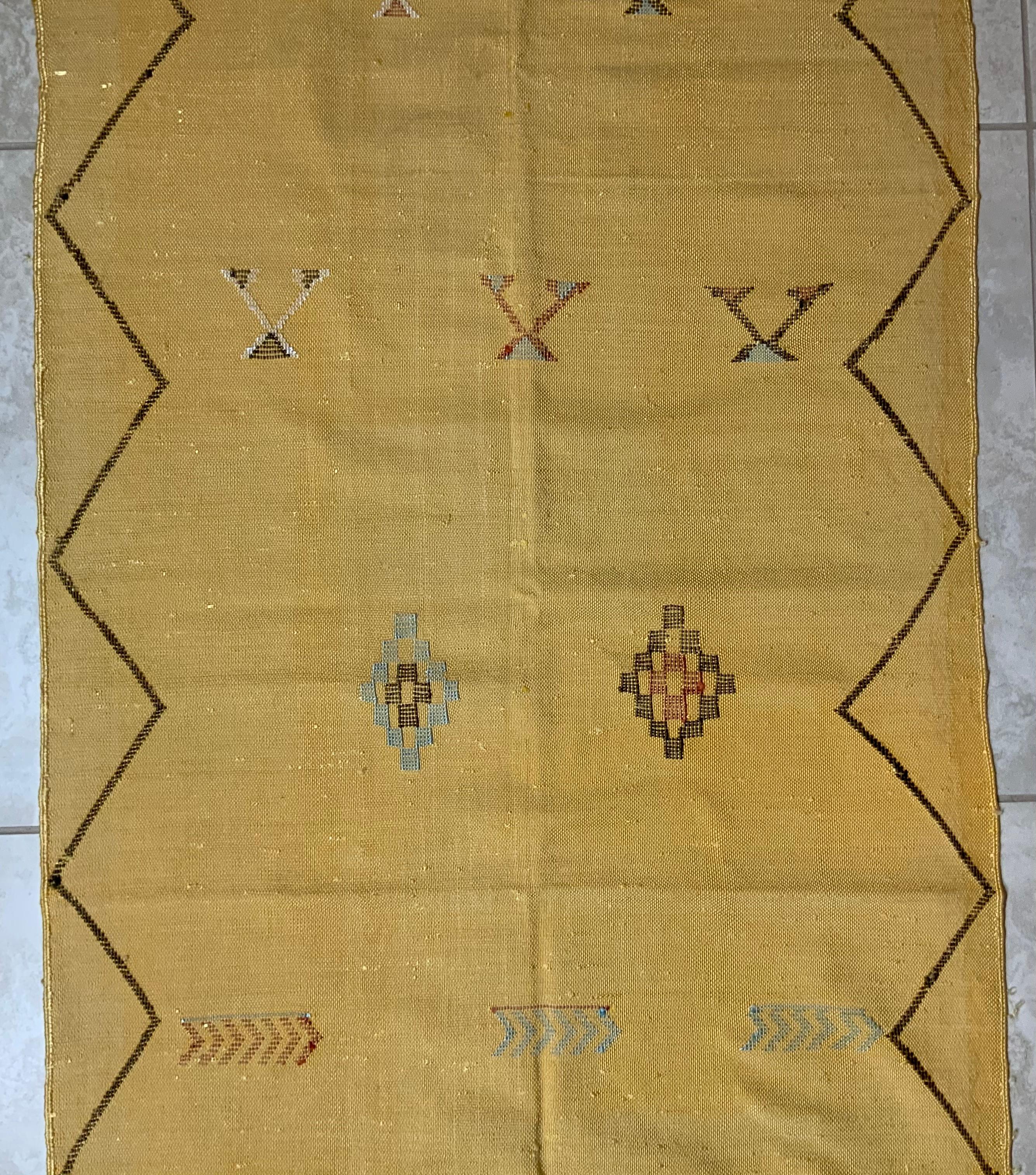 Tapis de couloir Kilim marocain de style Cactus tissé à la main en vente 6