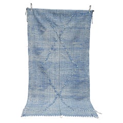 Hand Woven Moroccan Rug, Blue Diamond