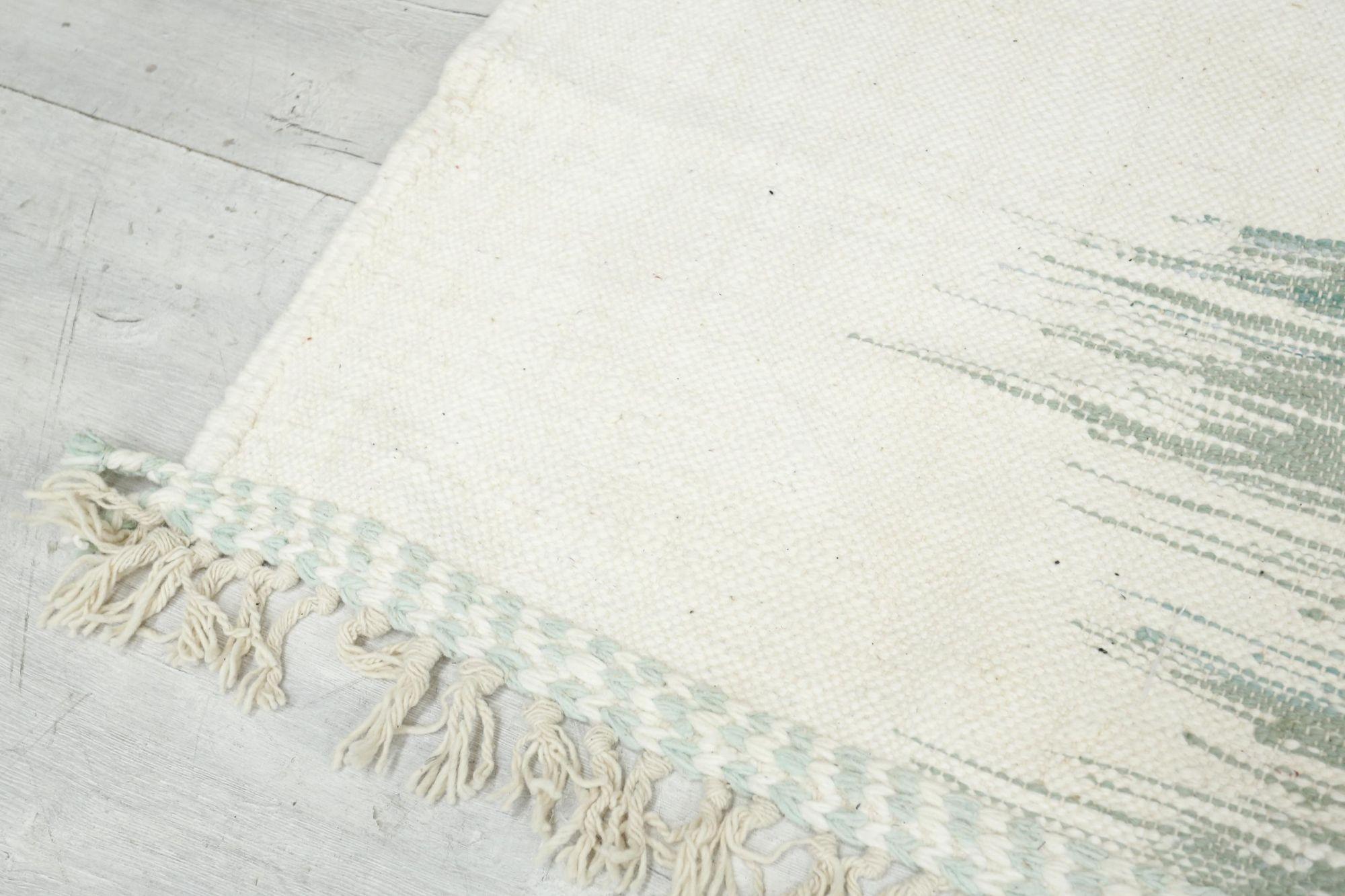 Contemporary Hand Woven Moroccan Rug, Mint Green