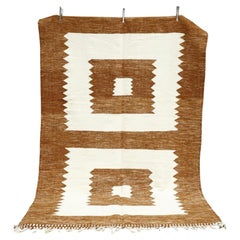Hand woven Moroccan rug- Rusty square's