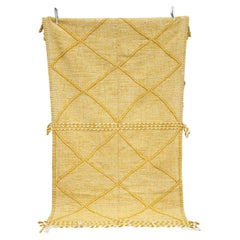 Hand Woven Moroccan Rug, Yellow Diamond