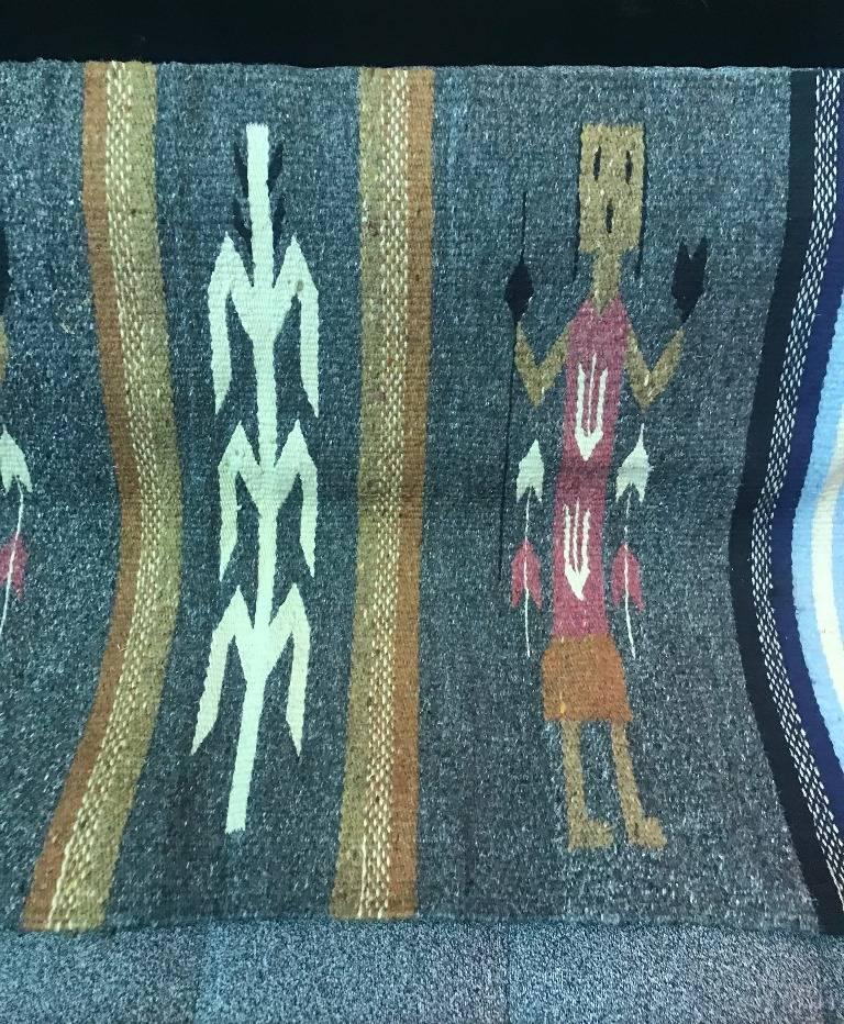 American Handwoven Navajo 'Yei' Pictorial Rug
