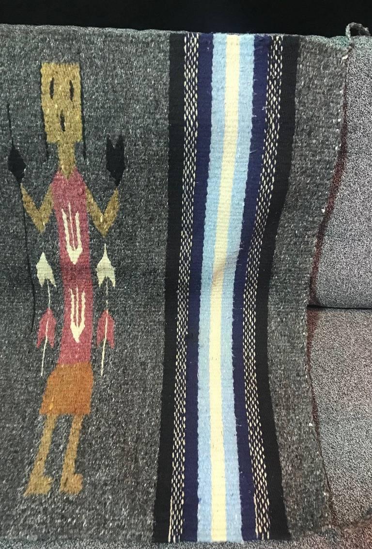 Hand-Woven Handwoven Navajo 'Yei' Pictorial Rug