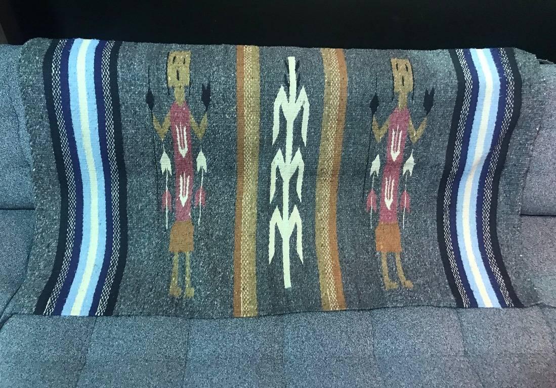 Wool Handwoven Navajo 'Yei' Pictorial Rug