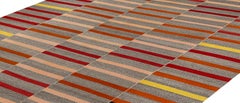 Hand-Woven Persian Mazandaran Stripe Rug by Nasiri, Wool, Iran