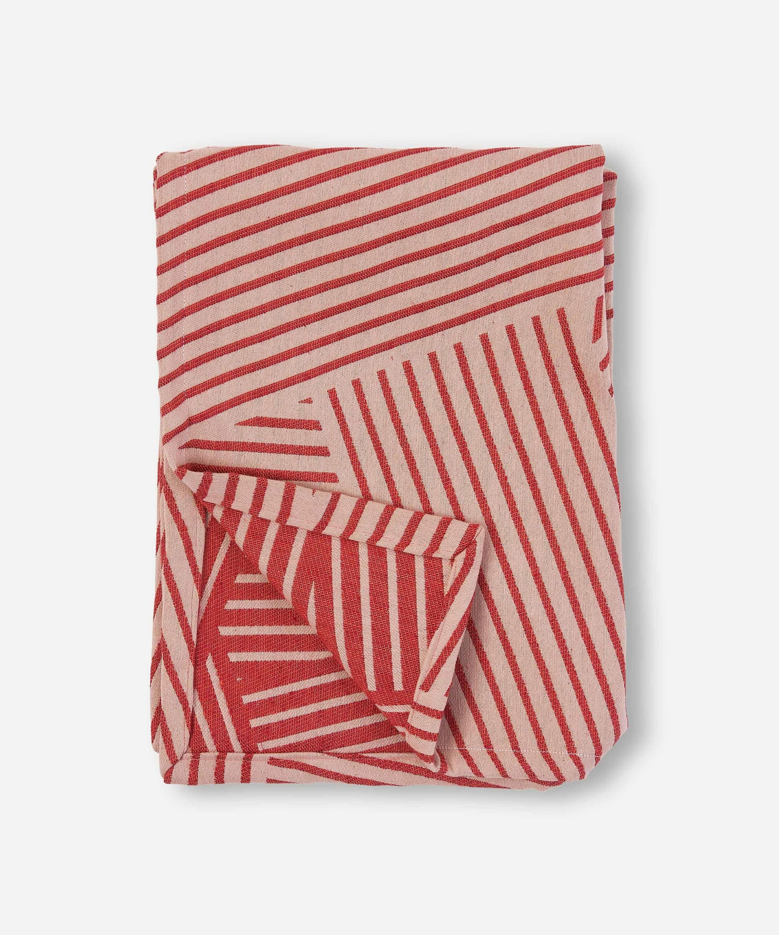 Handgewebte rote/pinke moderne Deckendecke, doppelseitig gemustertes Bett, gewebt im Vereinigten Königreich (Moderne) im Angebot