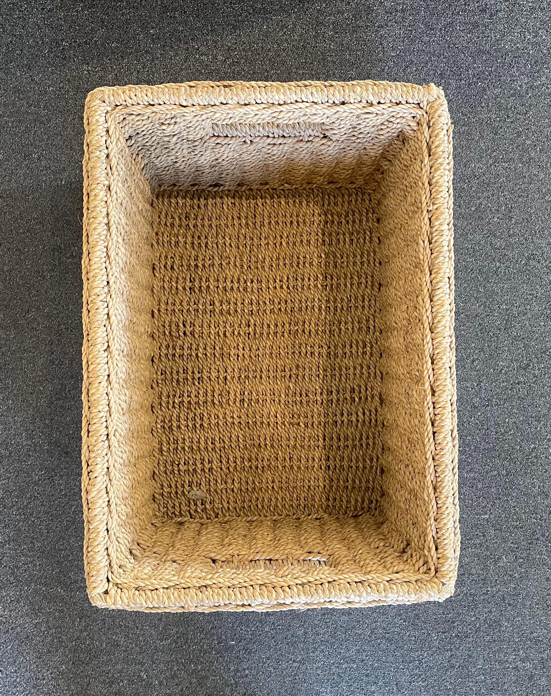 German Hand Woven Rope Basket / Magazine Holder by Gunther Lambert For Sale