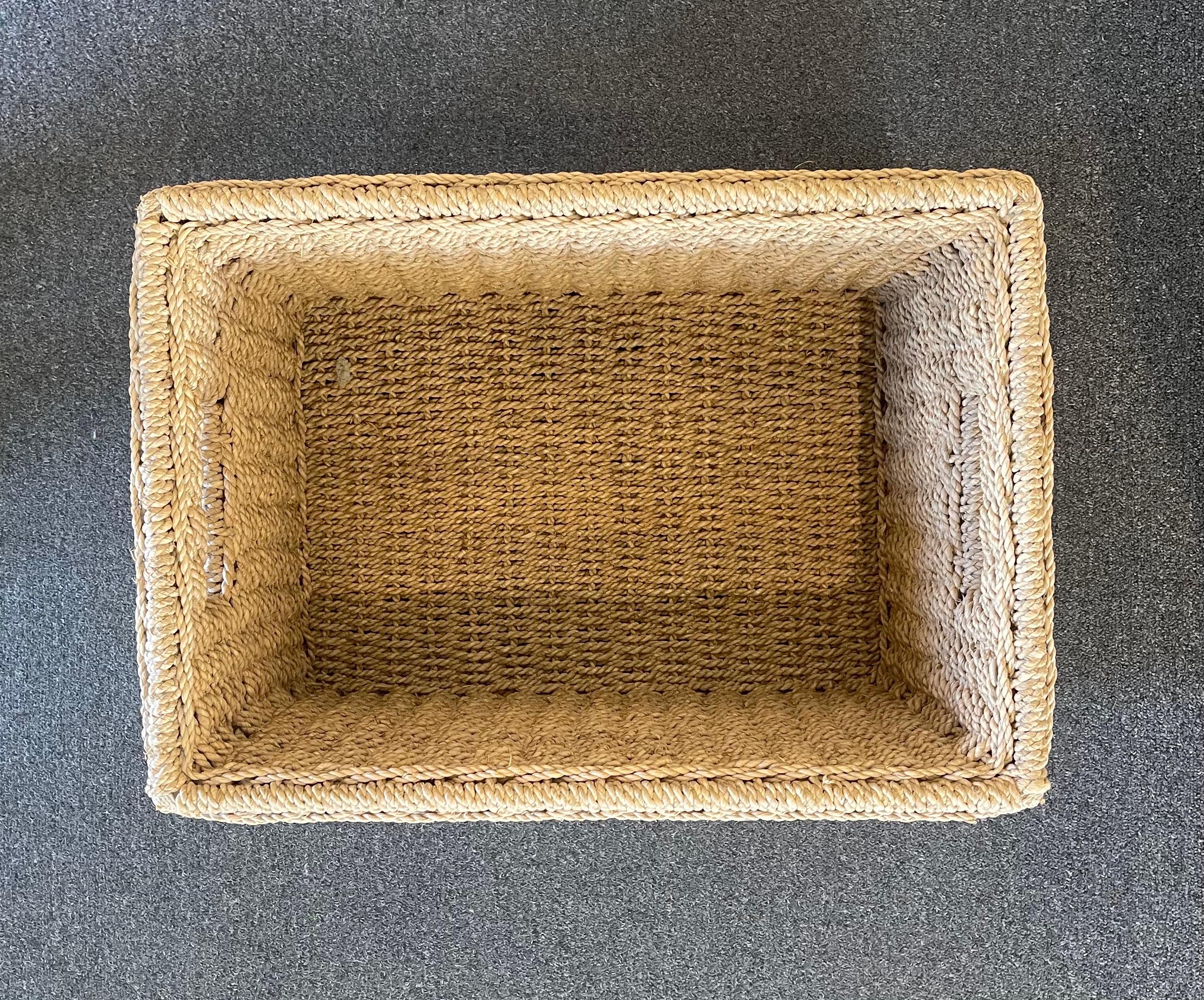 Hand-Woven Hand Woven Rope Basket / Magazine Holder by Gunther Lambert For Sale