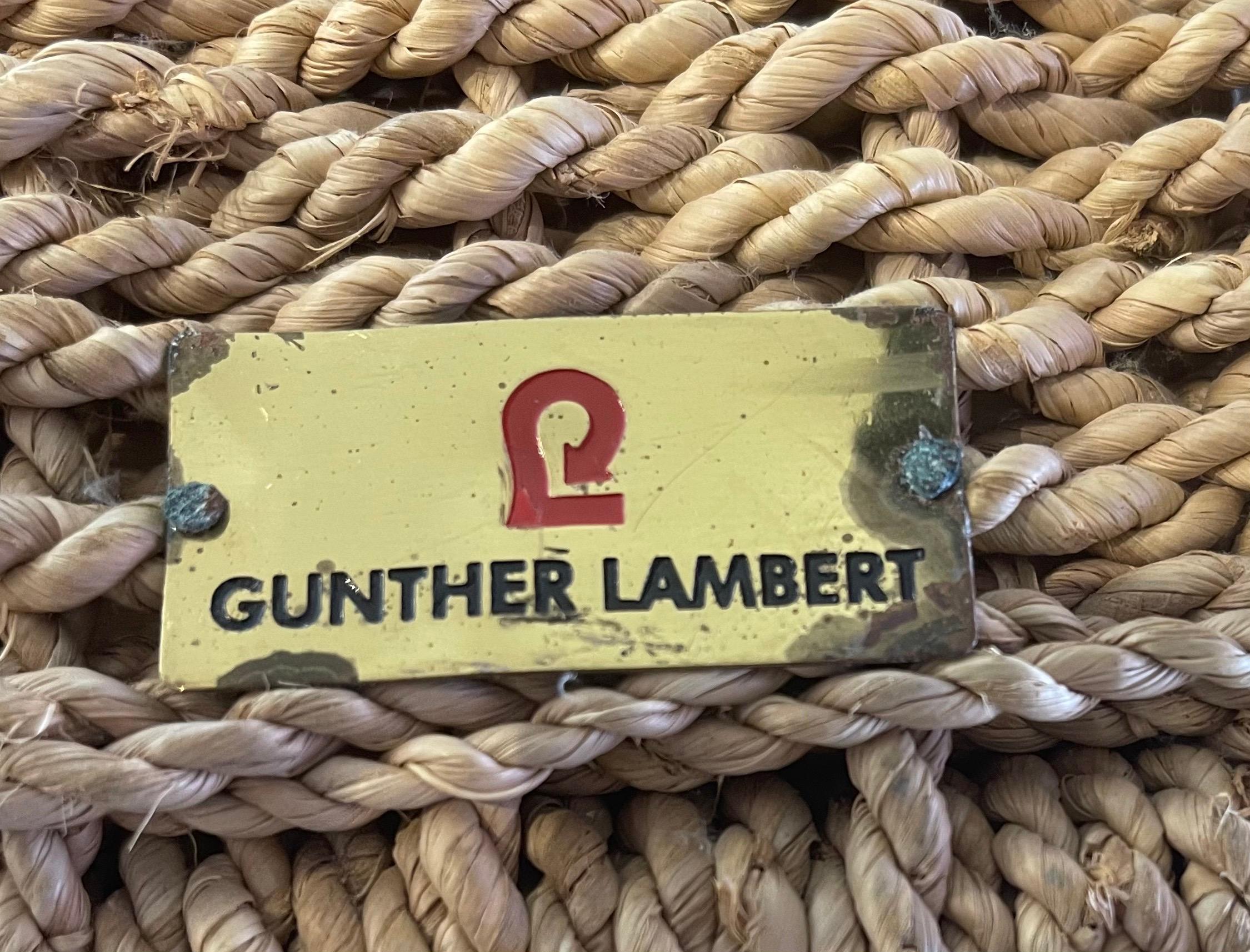 Hand Woven Rope Basket / Magazine Holder by Gunther Lambert In Good Condition For Sale In San Diego, CA
