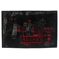 Tapis tissé à la main, signé par Maurice Andre, pièce française de 1950, édition limitée