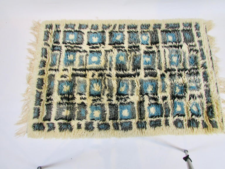 Wall Rug Denmark Hand woven Rya accent rug or wall hanging