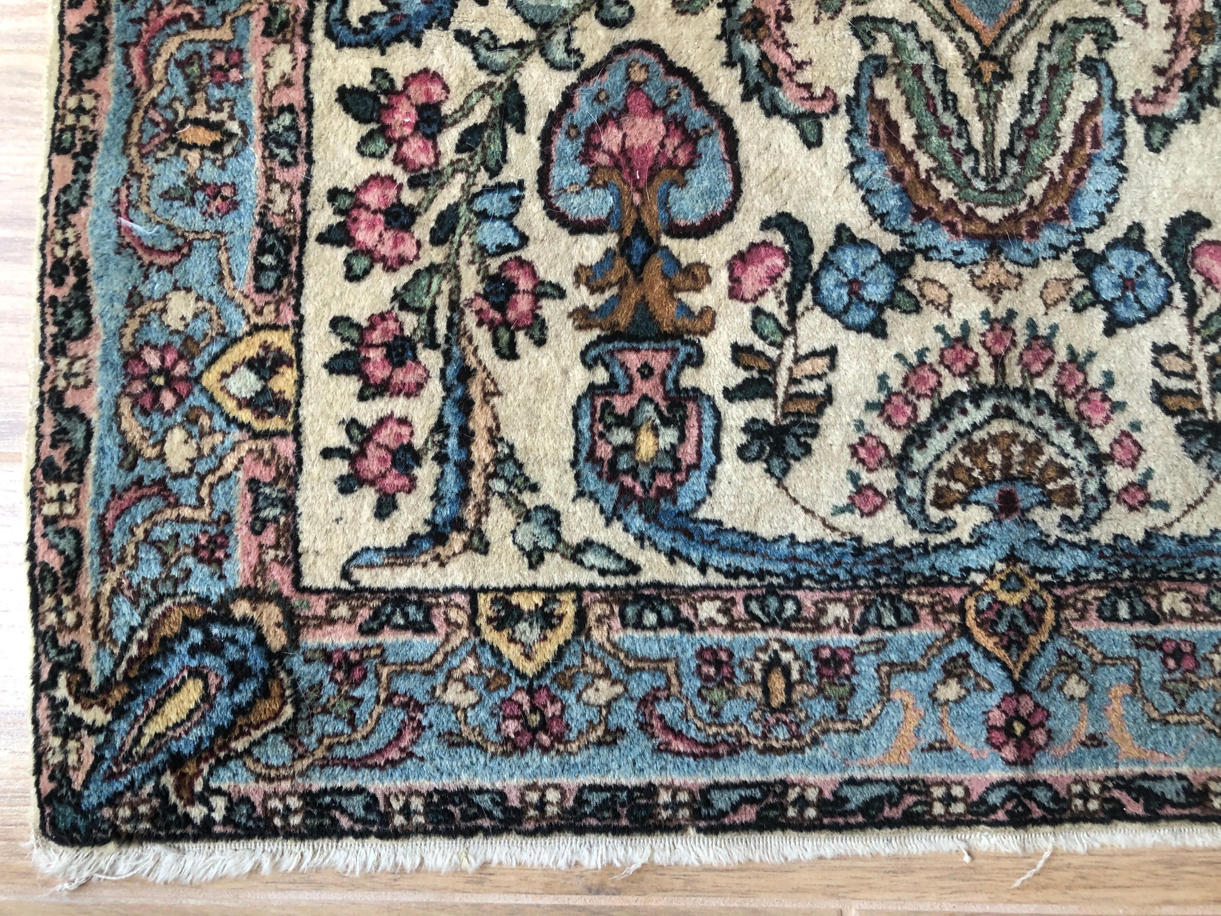Handwoven Square Fine Wool Persian Rug 1