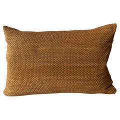 Hand Woven Suede Cushion Colour GInger Oblong Shaped
