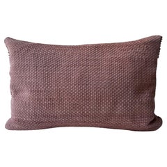 Hand Woven Suede Cushion Colour Old Rose Oblong Shape