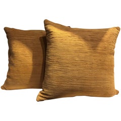 Handwoven Suede Cushions Color Ginger