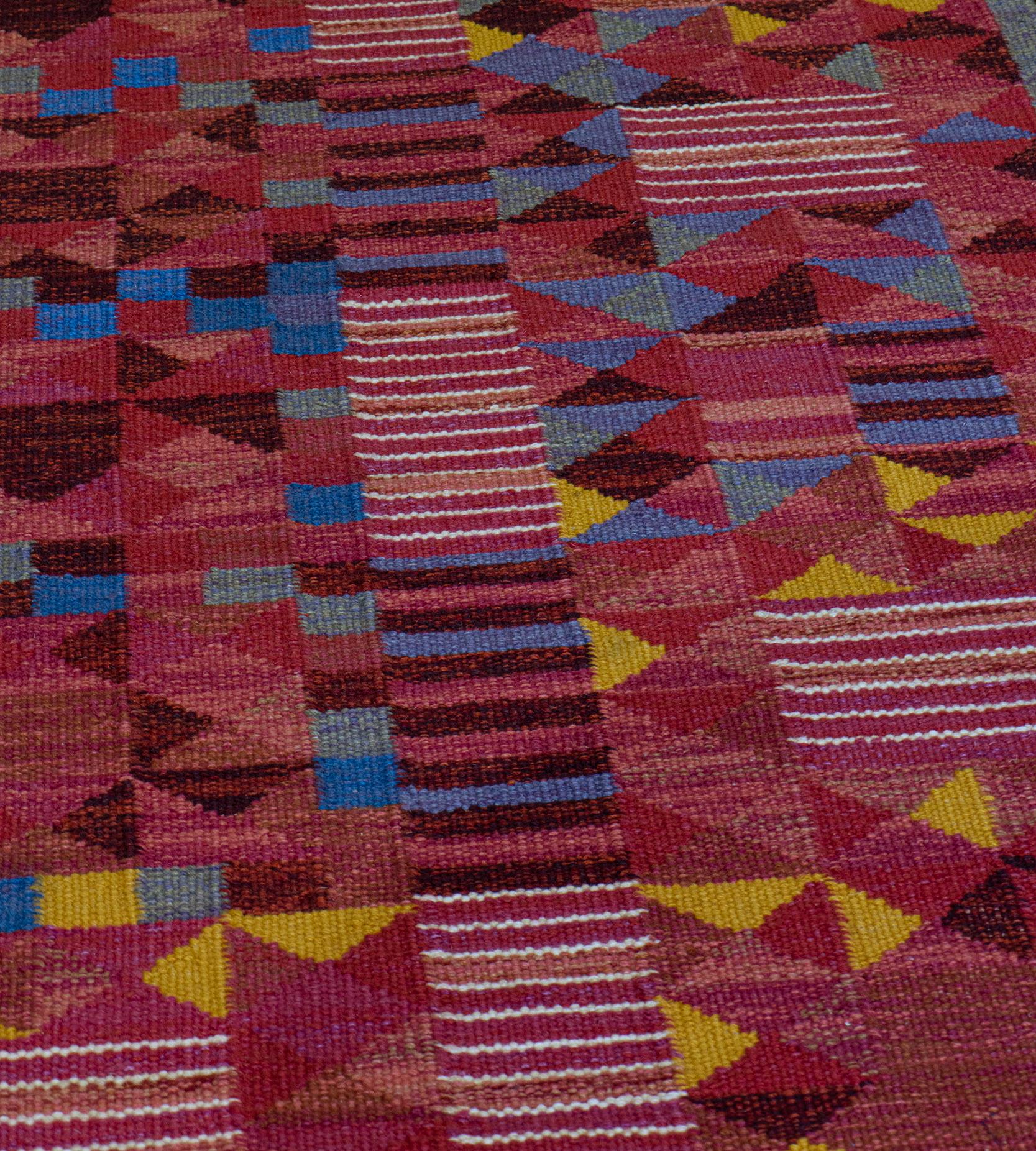 Kilim Handwoven Swedish Inspired Flat-Weave Rug