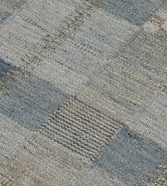 Handwoven Swedish Kilim Style Wool Rug