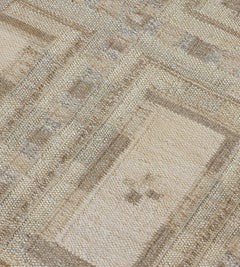 Handwoven Swedish Style Flat-Weave Wool Rug