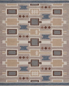Tejido plano de lana de estilo sueco sobredimensionado hecho a mano