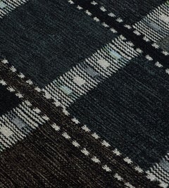 Handwoven Swedish Style Wool Flat-Weave Rug
