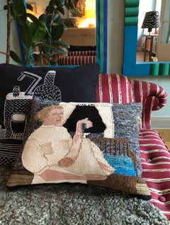 Handwoven Tapestry Cushion Show a Local Motif by Swedish Artist Gunborg Ferm