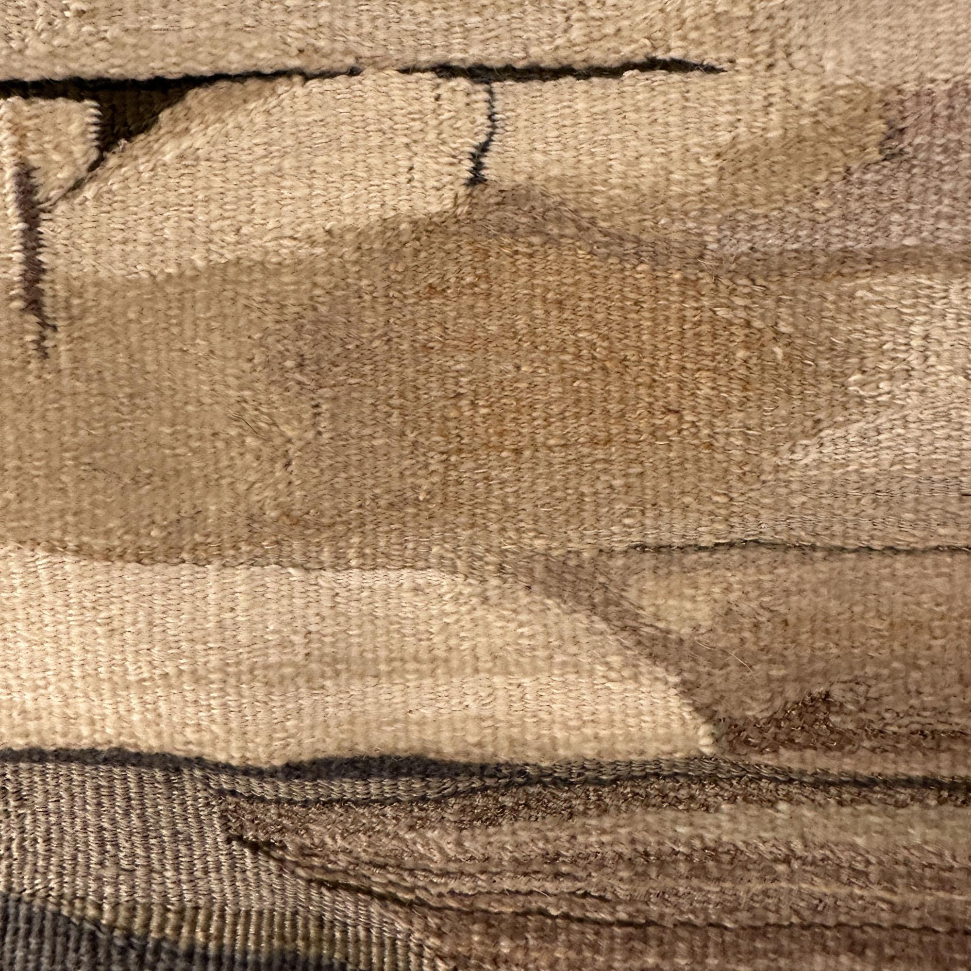 Hand Woven tapestry, 'Sandstone Shore' by Zinta Beimane, Latvia 1996 (born 1946), is abstraction of a sand tone landscape in woven in Wool. Abstract compositions based on various studies of nature became comprehensive in Lithuanian textile art. The