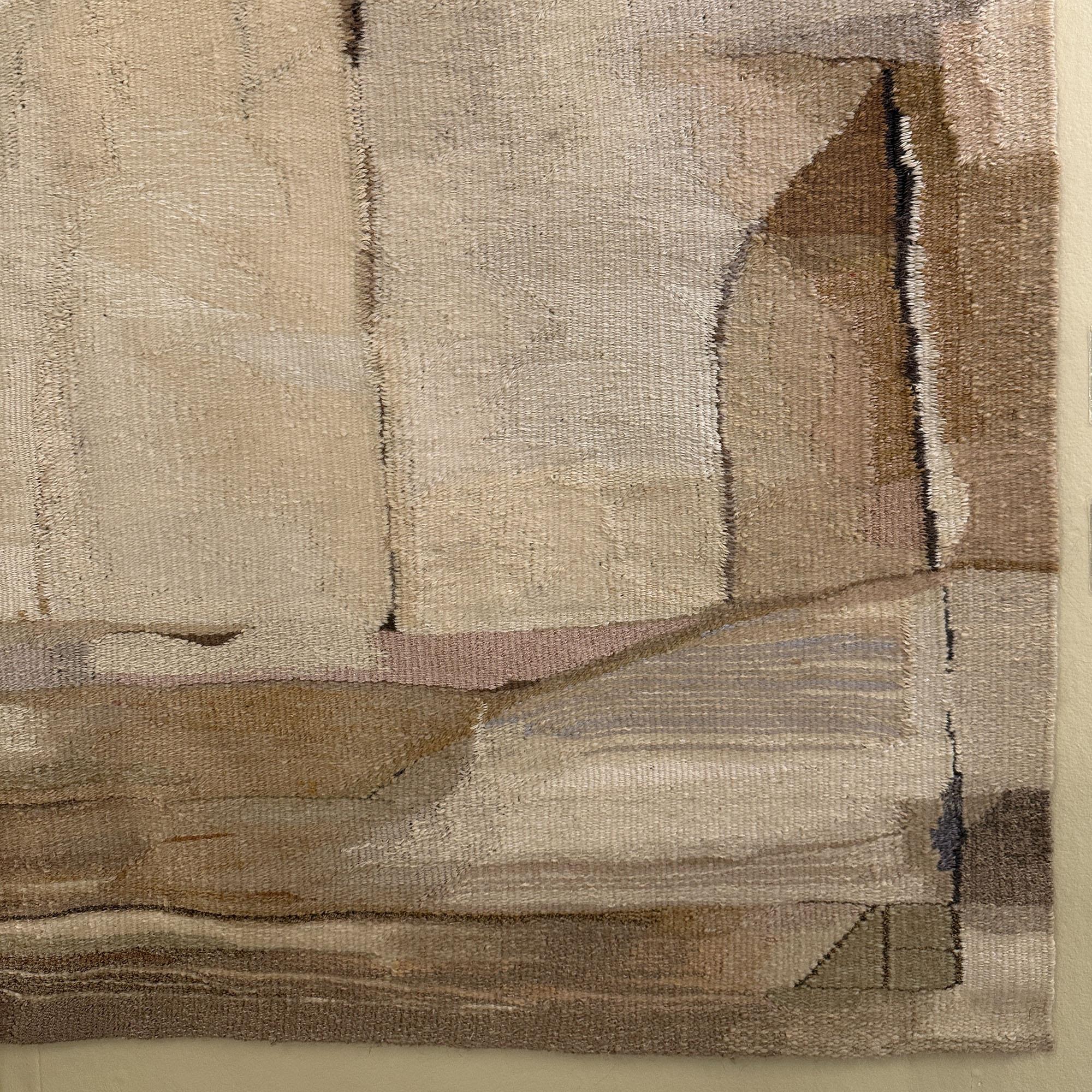 Wool Hand Woven Tapestry Latvian Abstraction of a Sand Stone Landscape For Sale