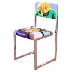 Hand-woven tufted design chair (2021) by Belgian textile artist Martha Samyn 