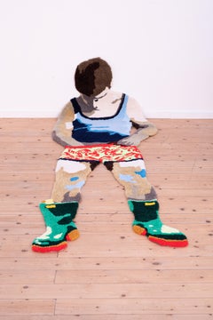 Tapis touffeté tissé à la main (2022) de l'artiste textile belge Martha Samyn