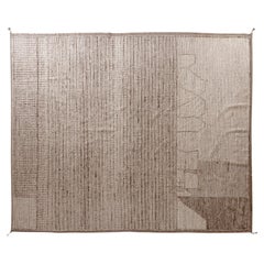 Tapis turc Tulu tissé à la main à motif taupe