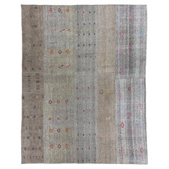 Hand-Woven Vintage Anatolian Kilim Rug, Flat-Weave Floor Covering