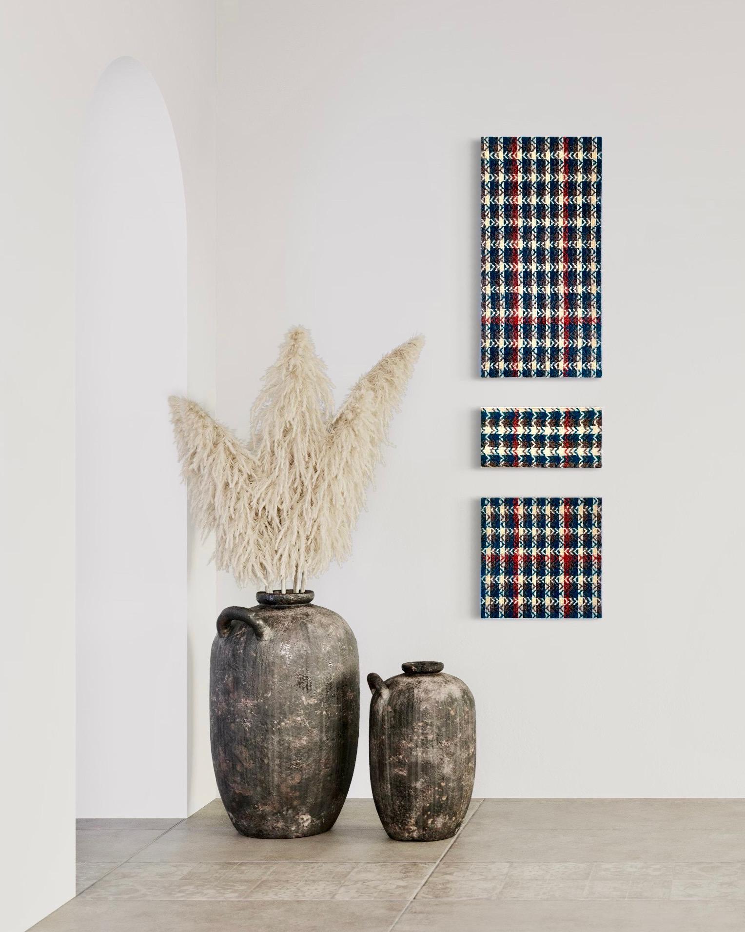 Handgewebte Wandtafel – Triptychon „#90 – Blue Wensleydale“ von Atelier Le Traon im Angebot 5