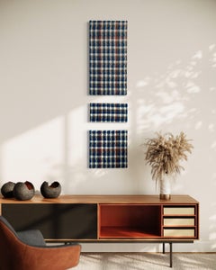 Hand Woven Wall Panel - Triptych "#90 - Blue Wensleydale" by Atelier Le Traon