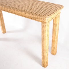 Hand woven wicker console table