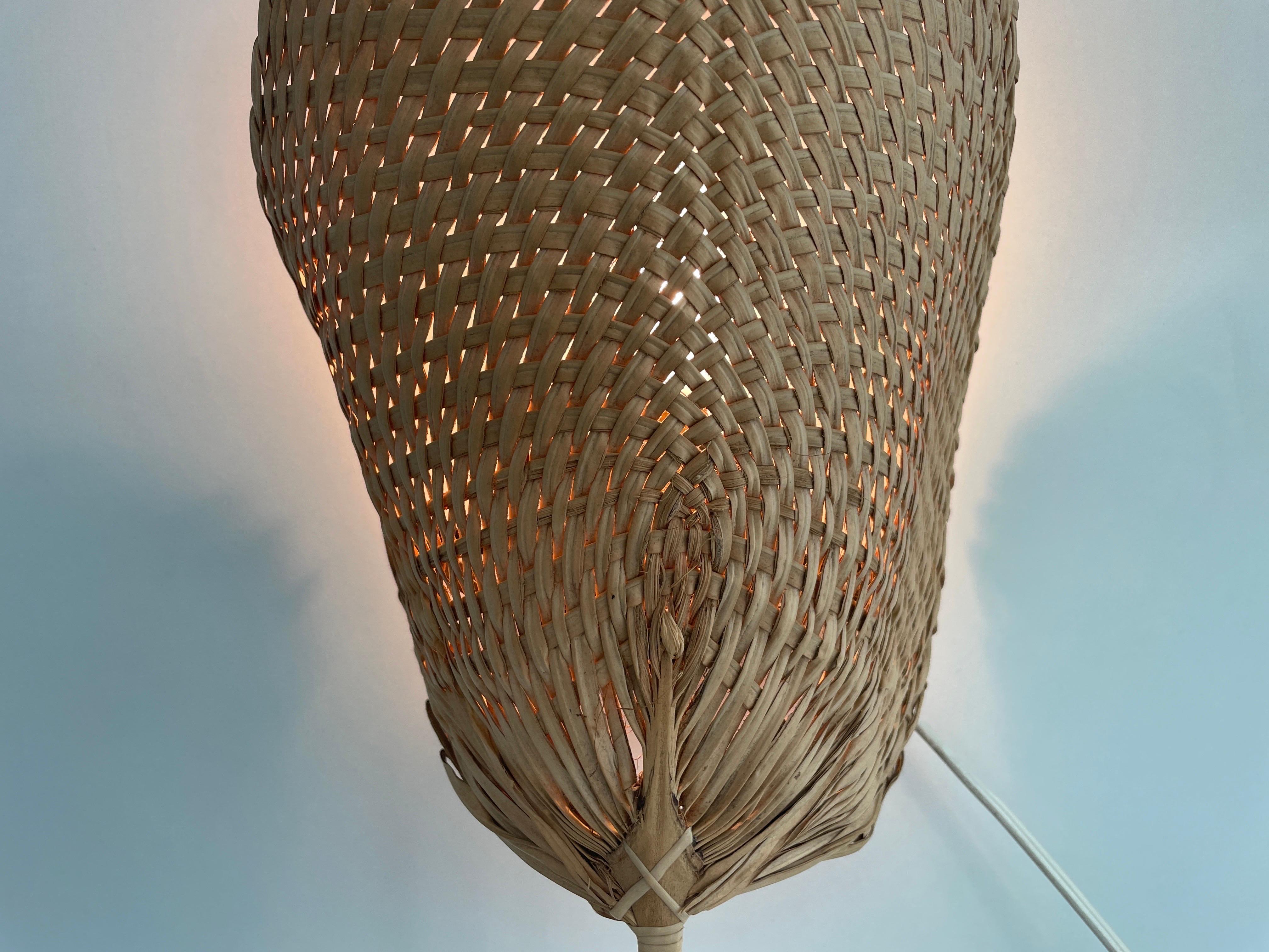 Hand-woven Wicker Palmate Leaf Design Single Sconce, 1960s, Germany For Sale 8