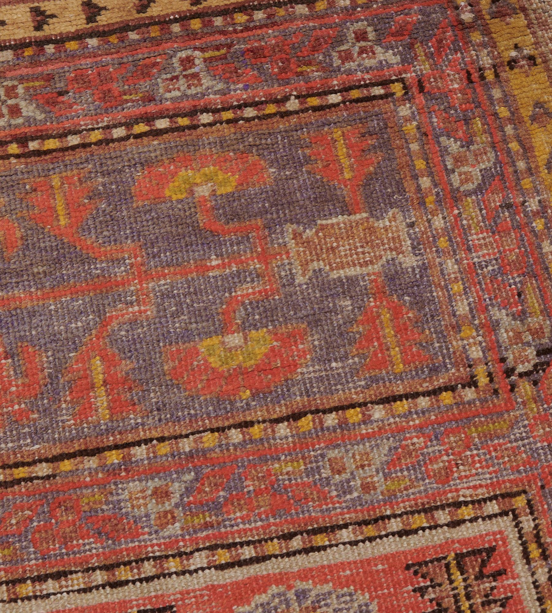 20th Century Hand-woven Wool Antique Circa-1900 Traditional Khotan Rug For Sale