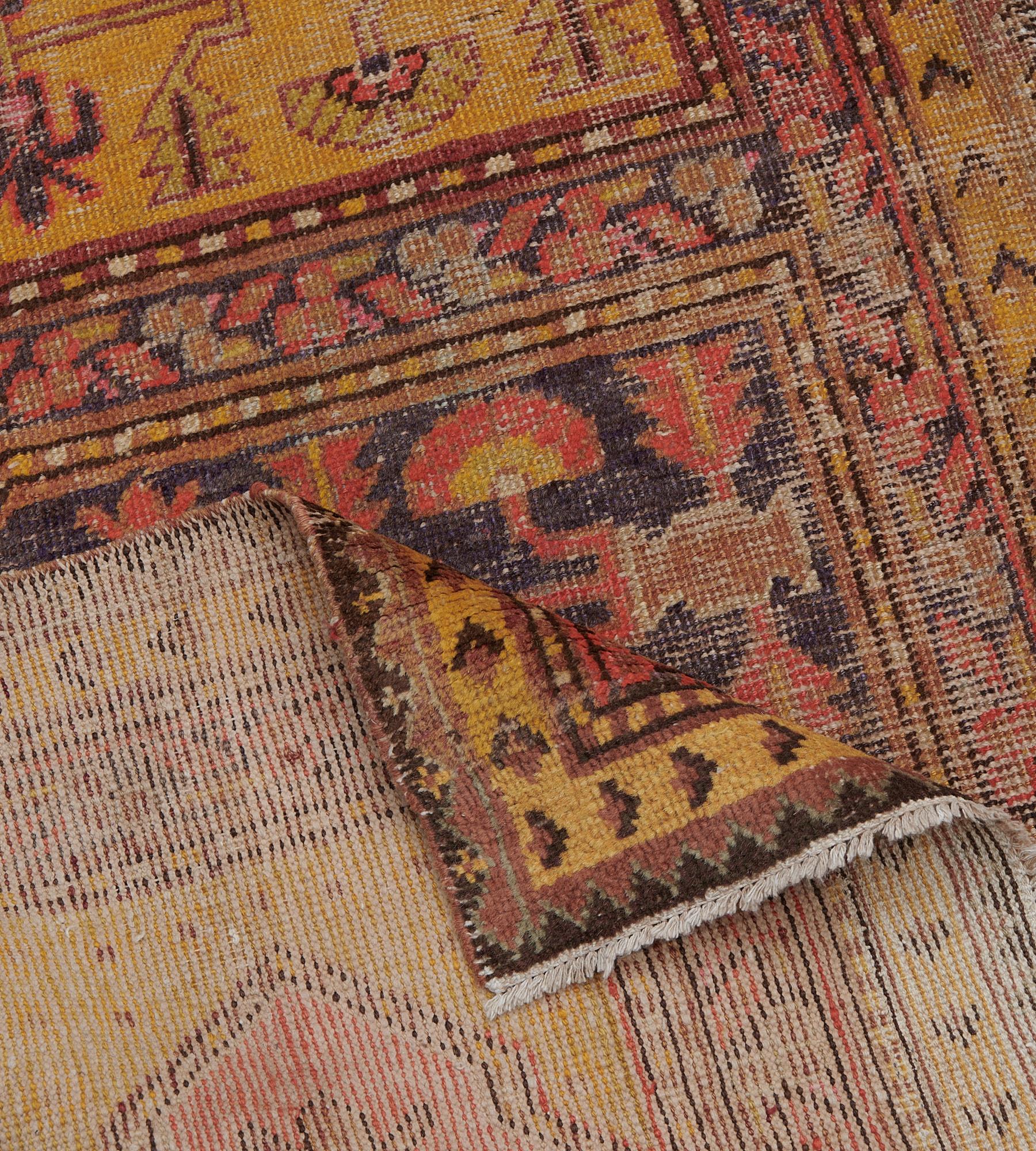 Hand-woven Wool Antique Circa-1900 Traditional Khotan Rug For Sale 1