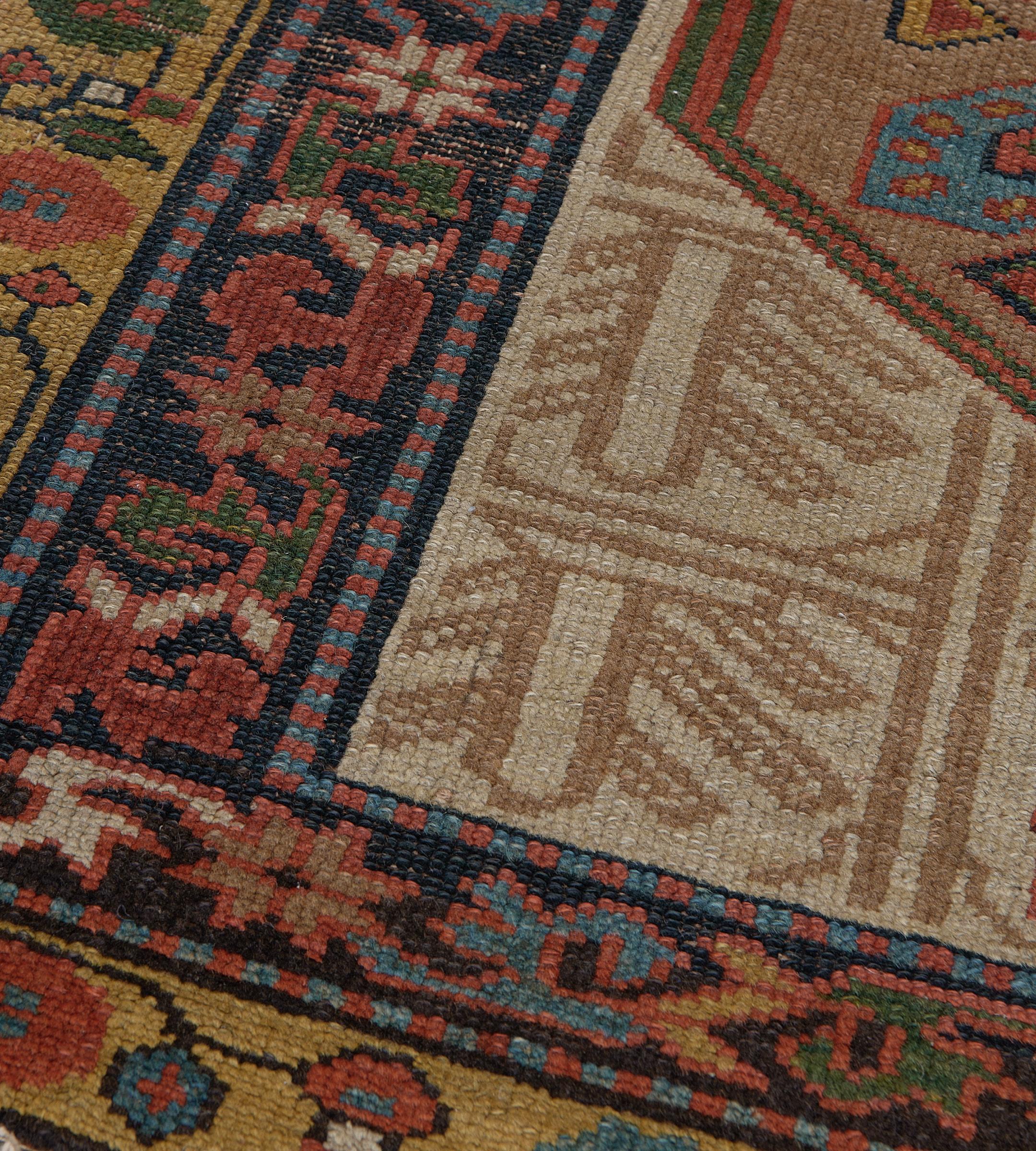 Hand-Knotted Hand-Woven Wool Antique Light-Brown Traditional Persian Serab Runner For Sale