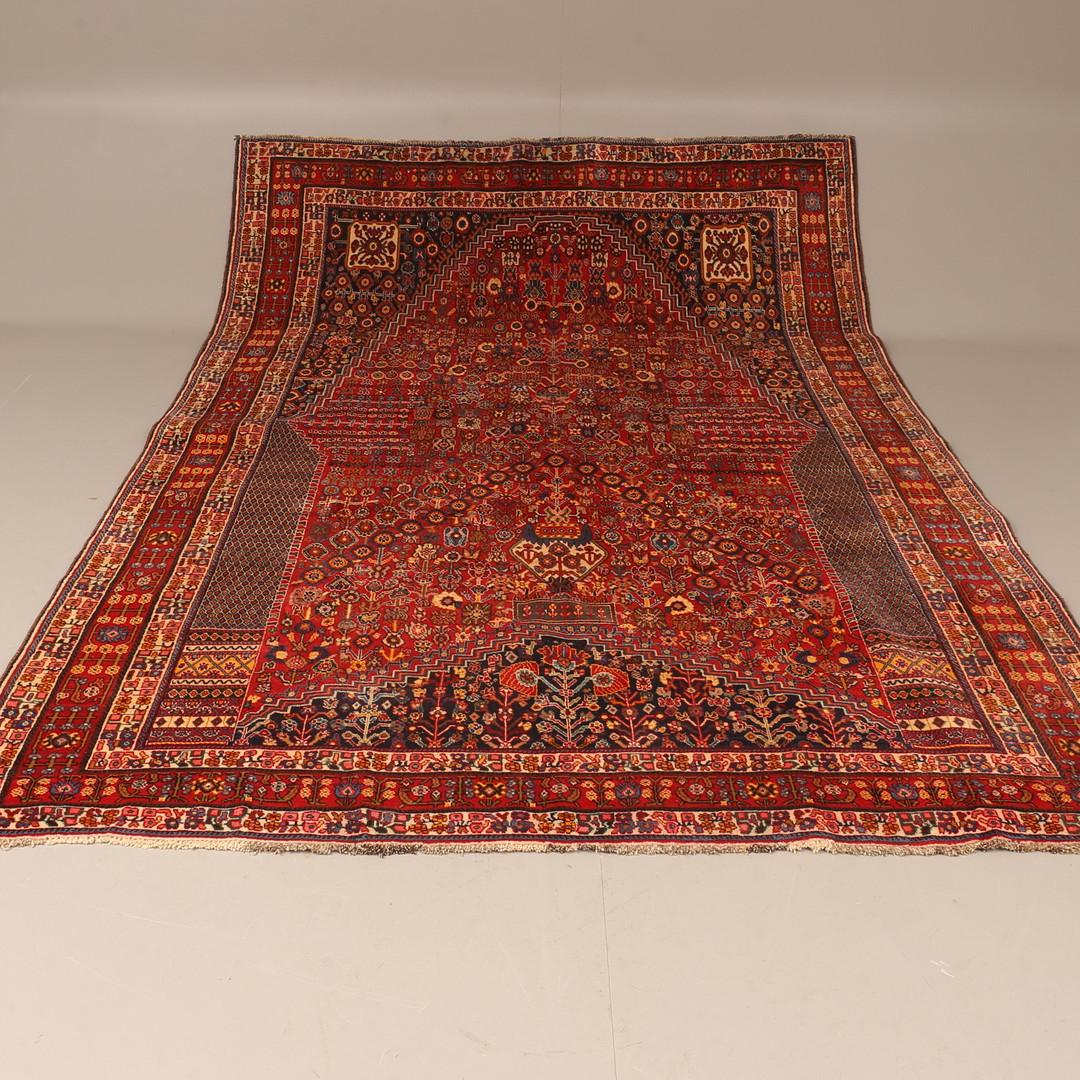 Azerbaijani Hand Woven Wool Area Rug Nazami Traditional Floral Rust Carpet For Sale